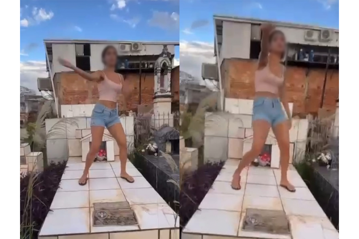 jovens dançam em cemitério de pirenópolis