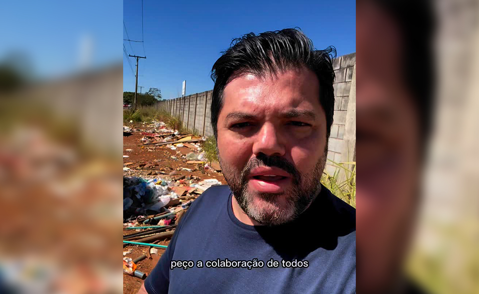 Márcio Corrêa pede ajuda a anapolinos para manterem a cidade limpa Situação deplorável