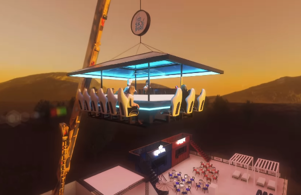 “Sky Piri”, experiência gastronômica suspensa a 50 metros de altura na Serra dos Pireneus, para até 18 pessoas, com menu all inclusive assinado pelo Chef Luiz Couto Gastrobar suspenso