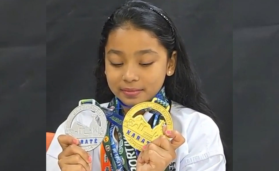 Conheça a atleta karateca mirim de Anápolis que se prepara para representar o Brasil no Pan-Americano