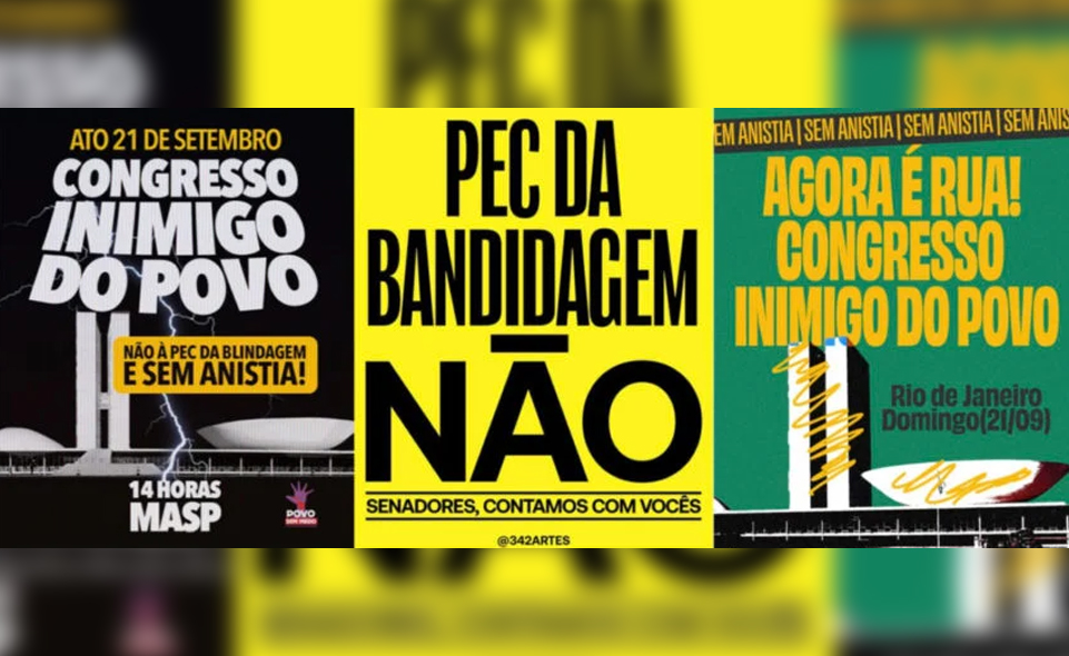 Manifestações contra anistia e contra PEC da Blindagem devem acontece no dia 21 pelo Brasil; confira