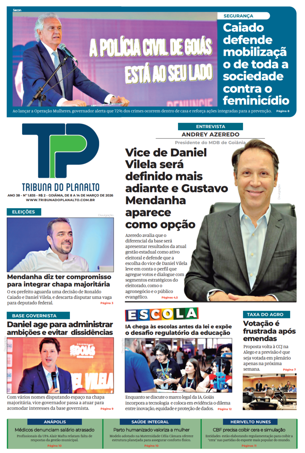 EDIÇÃO Nº 1.835 – GOIÂNIA, DE 8 A 14 DE MARÇO DE 2026